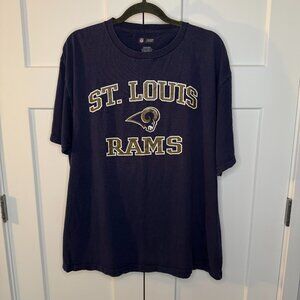 NFL Team Apparel St. Louis Rams Men's T-Shirt Size XL Navy Blue 100% Cotton